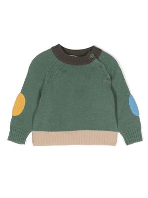 Il Gufo elbow-patches virgin wool jumper - Green