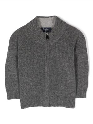 Il Gufo elbow-patches zip-up cardigan - Grey