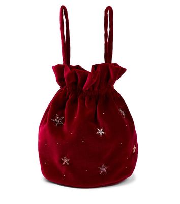 Il Gufo Embellished velvet bucket bag