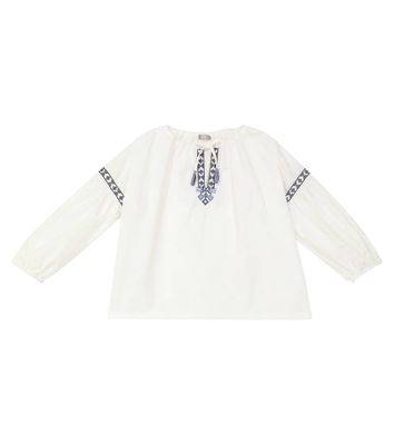 Il Gufo Embroidered cotton blouse