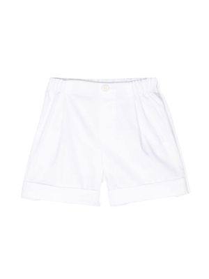 Il Gufo embroidered logo cotton shorts - White