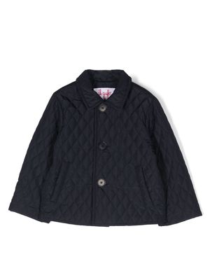 Il Gufo embroidered-logo quilted jacket - Blue