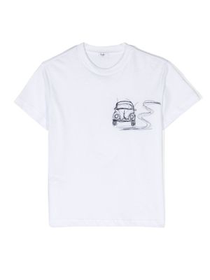 Il Gufo embroidered-motif cotton T-shirt - White