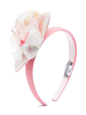 Il Gufo faux-flower floral-print headband - Pink