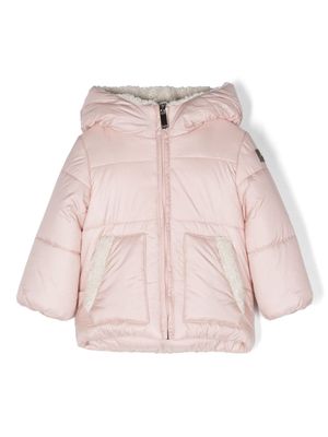 Il Gufo faux-shearling-lining hooded padded jacket - Pink