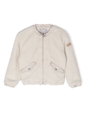 Il Gufo faux-shearling padded bomber jacket - Neutrals