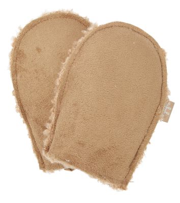 Il Gufo Faux suede and shearling mittens