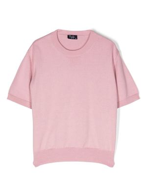 Il Gufo fine-knit short-sleeved top - Pink