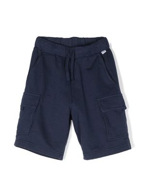 Il Gufo flap-pockets cotton track shorts - Blue