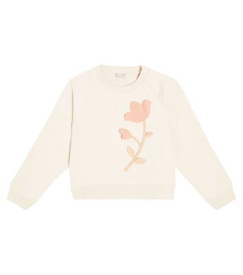Il Gufo Floral-appliqué cotton sweatshirt
