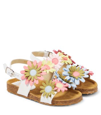 Il Gufo Floral-appliqué leather sandals