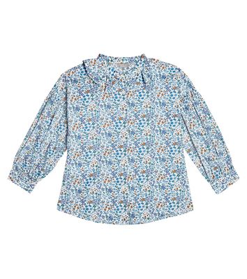 Il Gufo Floral cotton poplin shirt