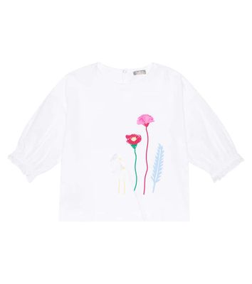 Il Gufo Floral cotton T-shirt