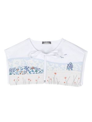 Il Gufo floral embroidered sleeveless shirt - White