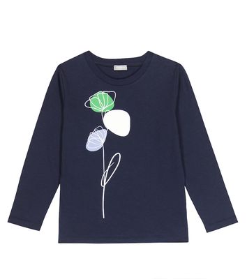 Il Gufo Floral long-sleeved cotton T-shirt