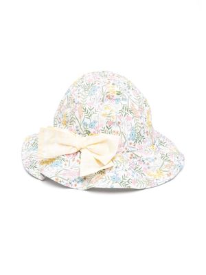Il Gufo floral-print bow-detail hat - White