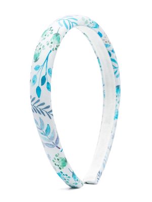 Il Gufo floral-print cotton head band - Blue