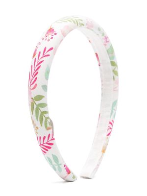 Il Gufo floral-print cotton head band - White
