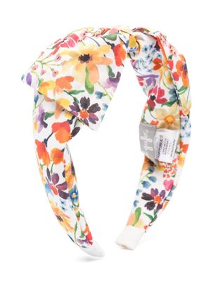 Il Gufo floral-print cotton headband - White