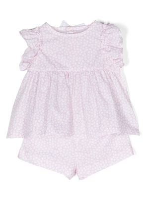 Il Gufo floral-print cotton shorts set - Pink