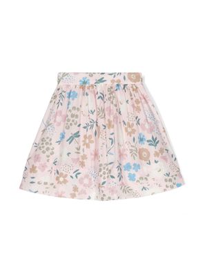 Il Gufo floral-print poplin skirt - Pink