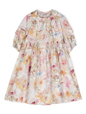 Il Gufo floral-print shirt dress - Neutrals