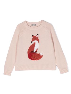 Il Gufo fox intarsia-knit jumper - Pink