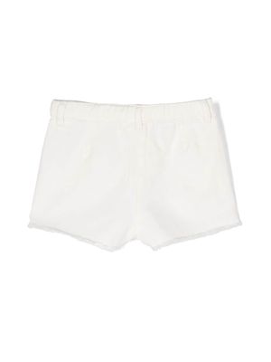 Il Gufo frayed denim shorts - White