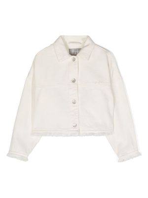 Il Gufo fringed twill cotton jacket - White