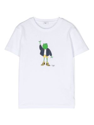 Il Gufo frog-print cotton T-shirt - White