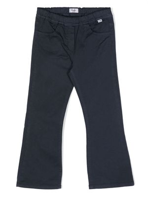 Il Gufo gabardine cropped flared trousers - Blue