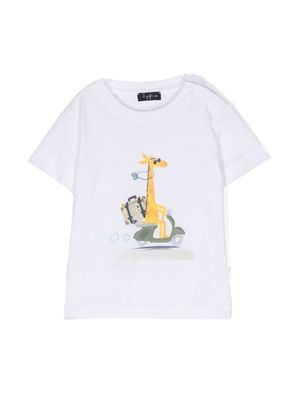 Il Gufo giraffe-print T-shirt - White