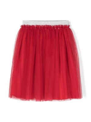 Il Gufo glitter-waistband tulle skirt - Red