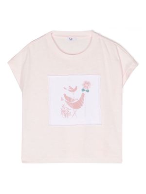 Il Gufo graphic-patch cotton T-shirt - Pink