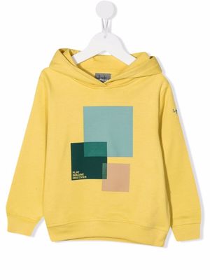 Il Gufo graphic-print cotton hoodie - Yellow