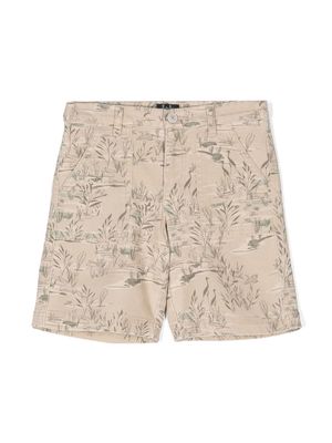 Il Gufo graphic-print cotton shorts - Neutrals