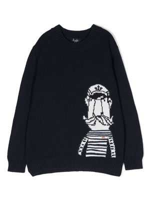 Il Gufo graphic-print cotton sweatshirt - Blue