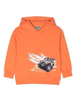 Il Gufo graphic-print detail hoodie - Orange