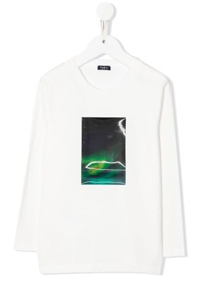 Il Gufo graphic-print long-sleeve top - White