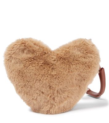 Il Gufo Heart-shaped faux fur crossbody bag
