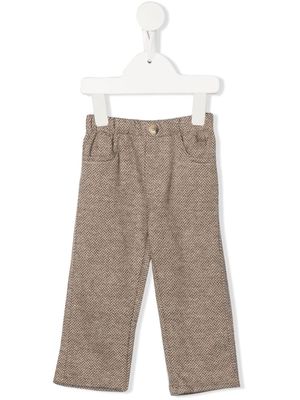 Il Gufo herringbone cotton tailored trousers - Brown