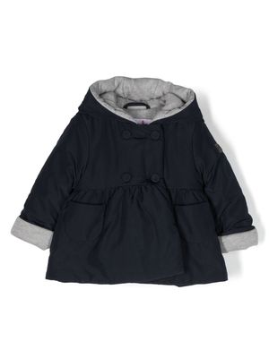 Il Gufo hooded double-breasted jacket - Blue