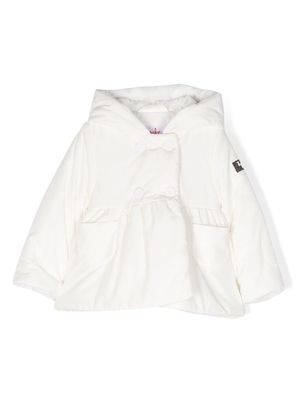 Il Gufo hooded double-breasted jacket - White