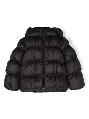 Il Gufo hooded quilted padded jacket - Black