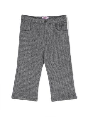 Il Gufo houndstooth-pattern cotton trousers - Grey