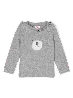 Il Gufo intarsia-knit virgin wool hoodie - Grey