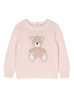 Il Gufo intarsia-teddy cotton jumper - Pink