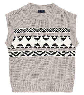Il Gufo Jacquard cotton sweater vest