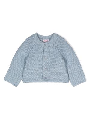 Il Gufo knitted cotton cardigan - Blue