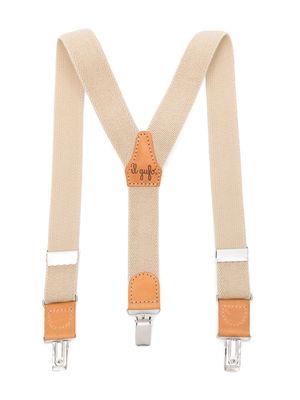 Il Gufo leather-detailed elasticated suspenders - Neutrals